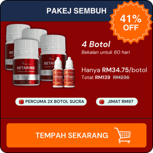 Betarine Pakej Sembuh (4 Botol + Percuma 2x Sucra)