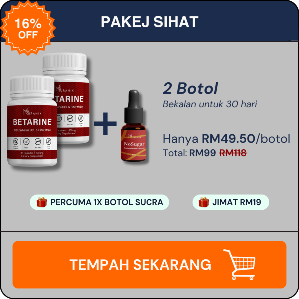Betarine Pakej Sihat (2 Botol + Percuma 1x Sucra)